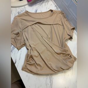 SHEIN Tan Short Sleeve‎ Top